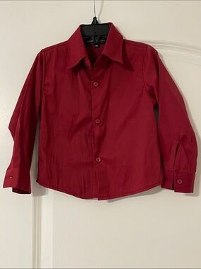 Andrew Fezza Boys' Solid Red Long-Sleeve Button-Down Shirt